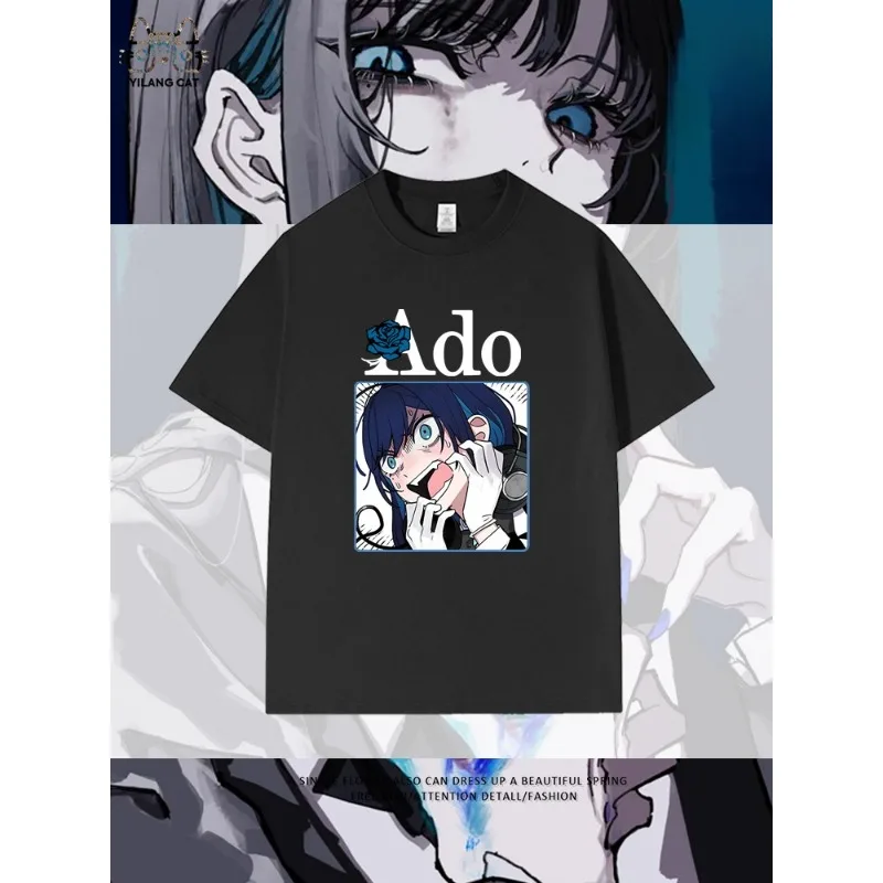 

Ado Singer Redhead Singer UTA Short-sleeved T-shirt Women Summer Loose Fans Support Pure Cotton Half-sleeved Clothes