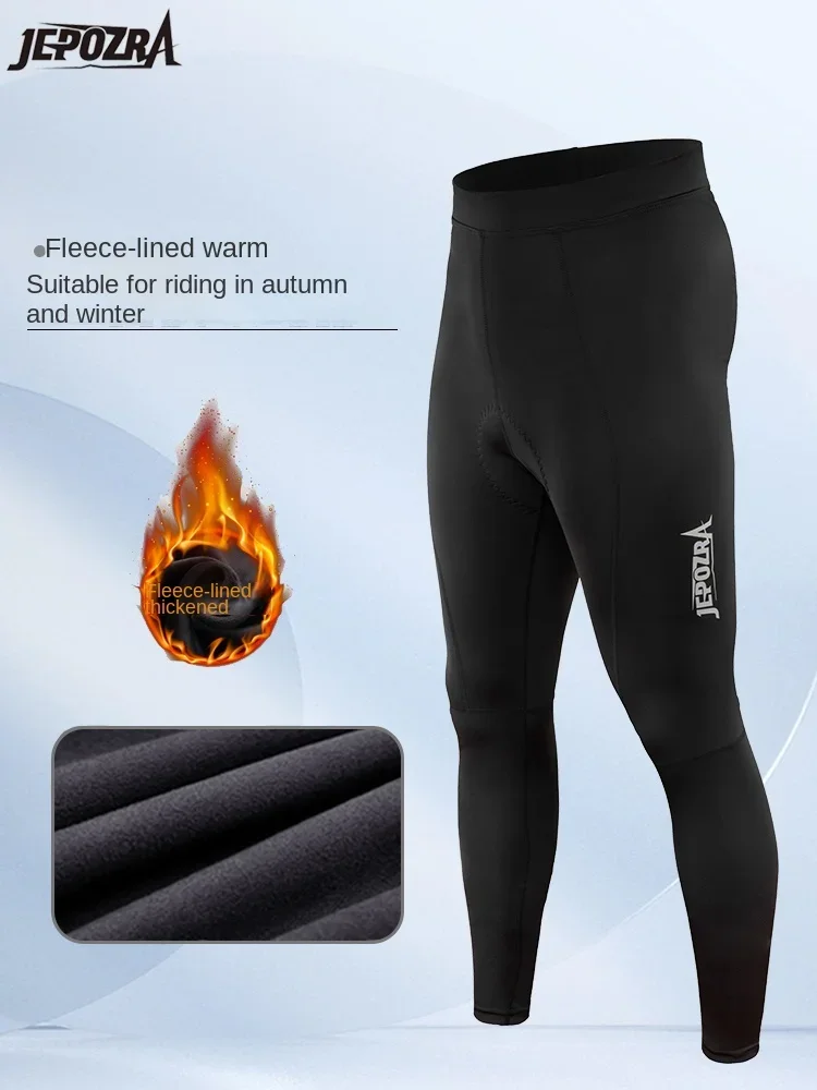 

Jepozra Motorcycle Winter Cycling Plus Velvet Trousers Road Mountain Bike Men/women New Windproof Pants High Density Sponge Pad