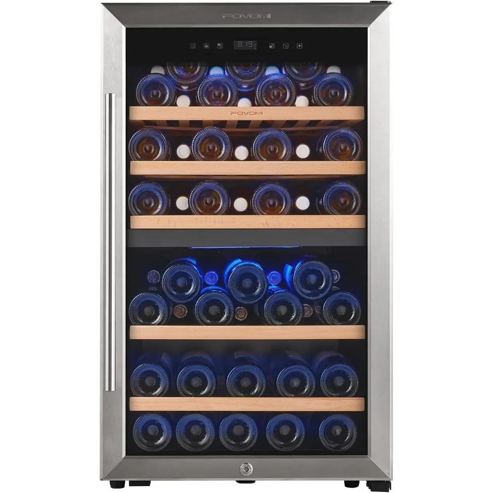 Wine Refrigerators,52-bottle Wine Fridge Freestanding Wine Cooler Refrigerator,(Bordeaux 750ml) Dual Zone Compressor