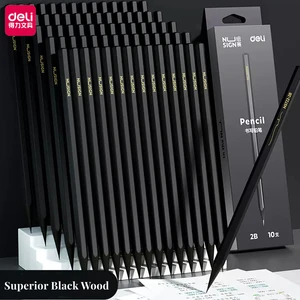 Black Wood Graphite Pencil Set HB 2B Black Lead Office Writing Pencil 10pcs Pack Gift Stationery 6 best sales promotional products - №3
