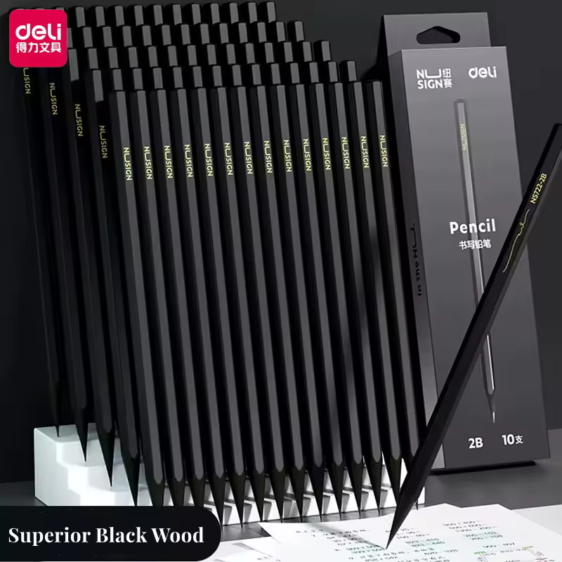 검은 나무 흑연 연필 세트