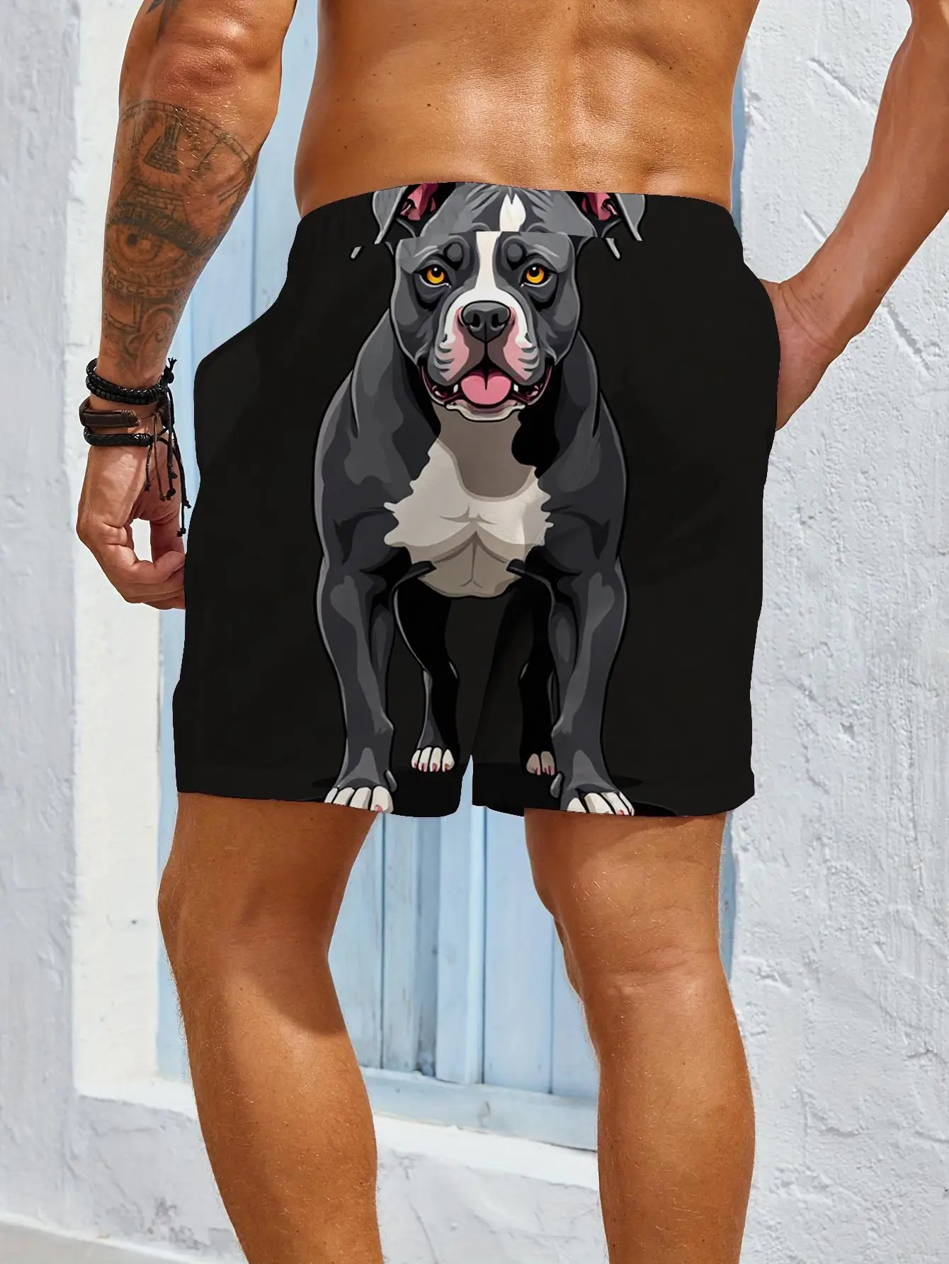 1pcs Men's Short swim trunks2026 Summer 3D Printed Short sleeve Training pants running Breathable Quick drying Polyester