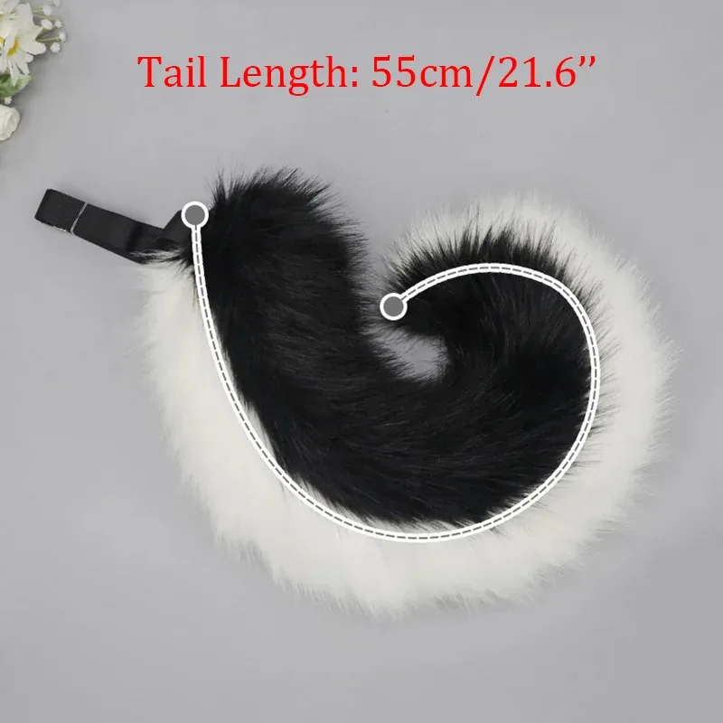 CyFurry повязка на голову с собачьими ушками, хвост, аниме, мультфильм Comic-Con, реквизит для косплея, плюшевый меховой костюм в стиле Лолиты, комплект с ушками животных, хвост