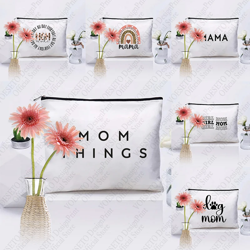 1 pc Mama Gift Best Mom pattern Makeup Bag, Travel Toilet Storage Bag, Party Gift Zipper Organizer, Cosmetic Pouch For Makeup