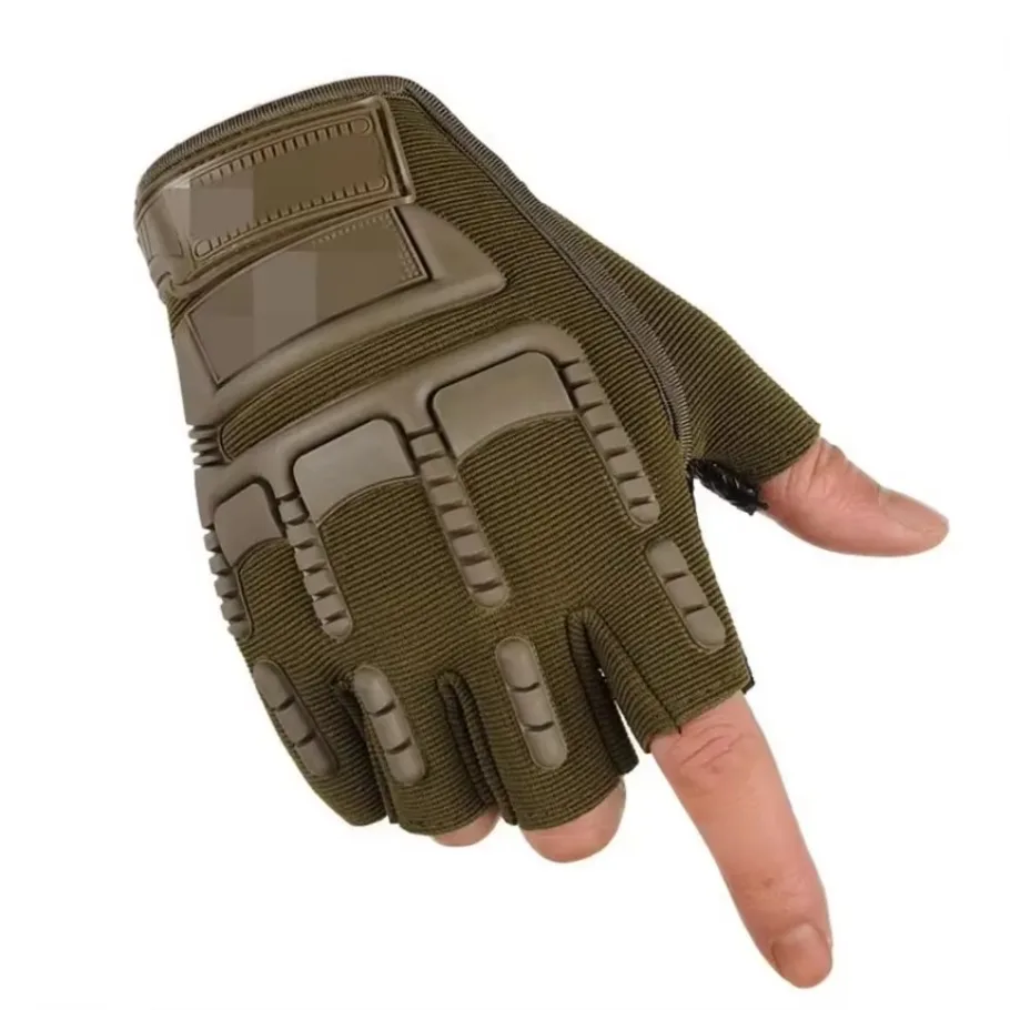 Motorcycle Half Finger Gloves Riding Training Non-slip Wear-resistant Bicycle Gloves 1 pair