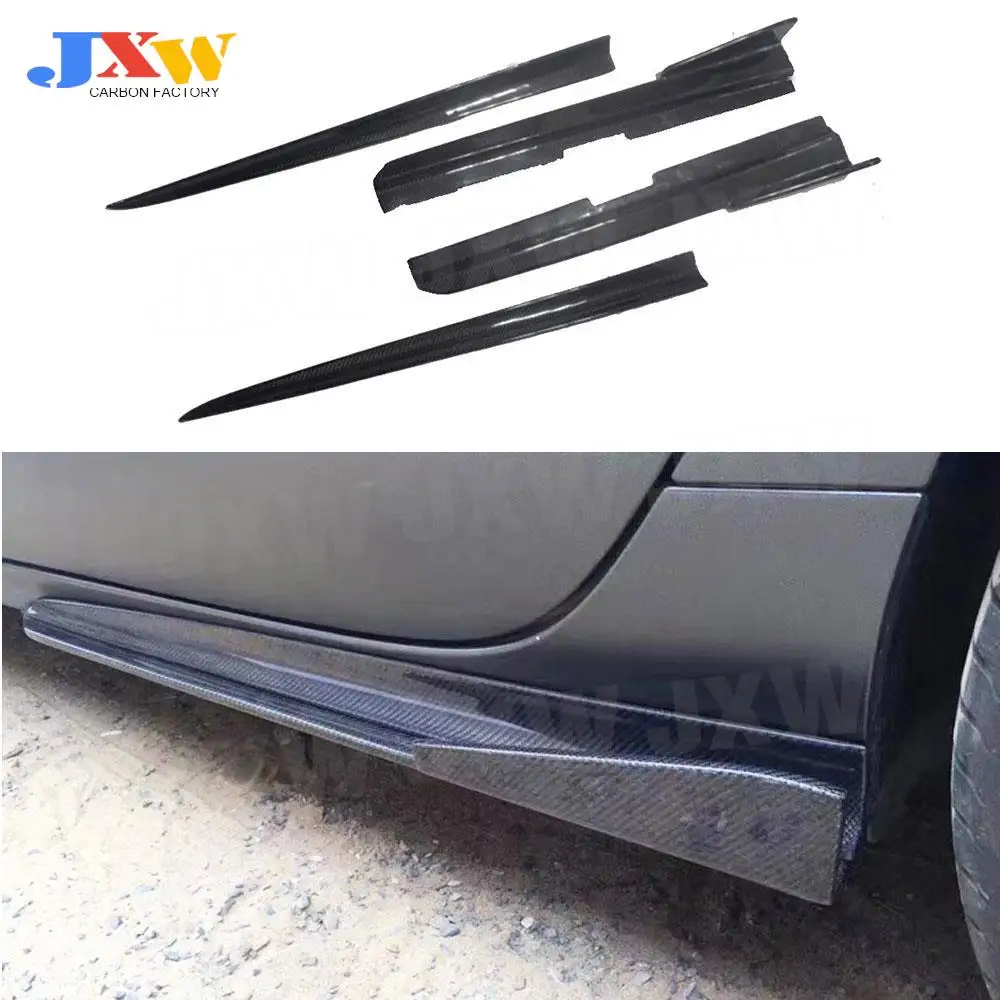 

4PCS/Set Car Side Skirts Aprons For Audi A7 S7 RS7 2012 - 2014 Carbon Fiber Door Skid Plate Protector Bumper Car Styling