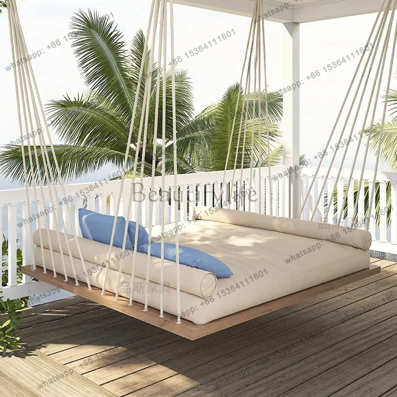 

Outdoor swing outdoor hanging basket household solid wood single double swing indoor hammock rattan chair household