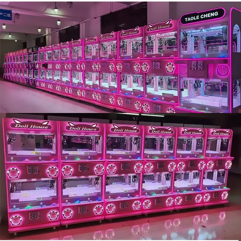 4-Player Mini Plush Machines Store-Wide LED Plush Toys Claw Crane Machine
