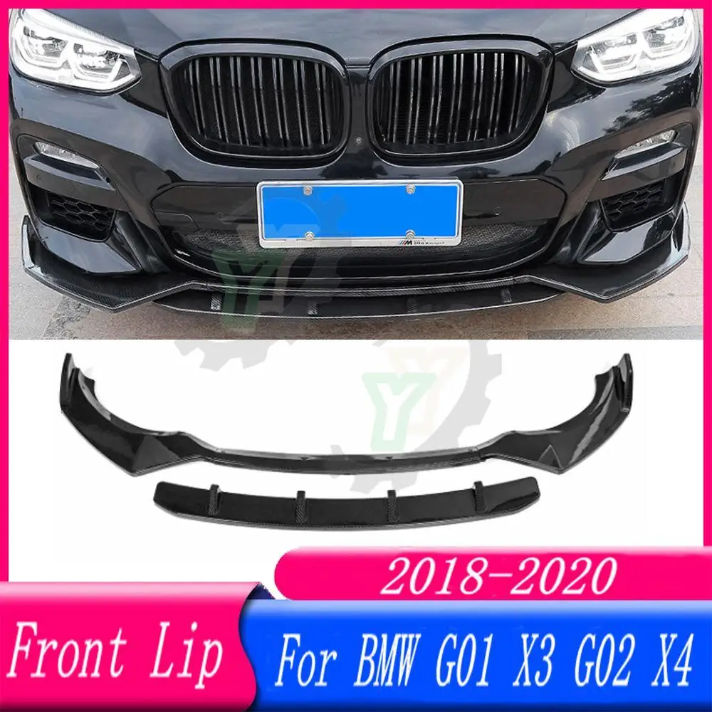 18 19 20 Car Front Bumper Lip Spoiler Splitter Diffuser Detachable Body Kit Cover Guard  For BMW G01 X3 G02 X4 2018 2019 2020