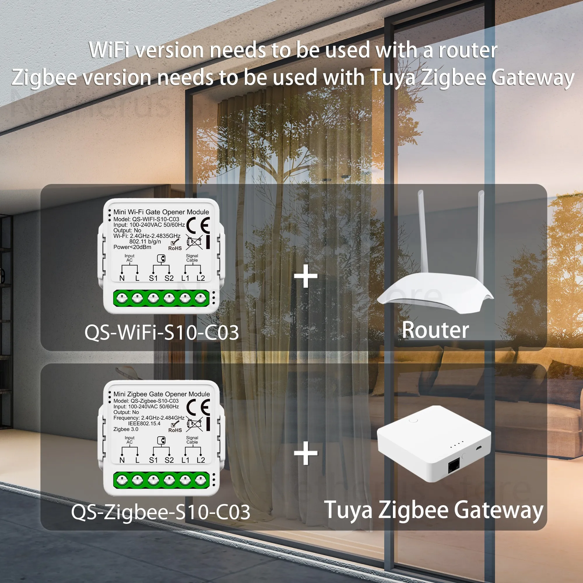 Fotografia 4: Tuya wifi-zigbee controlador de porta de garagem casa inteligente módulo de interruptor diy compatível com vida inteligente alexa google assistente