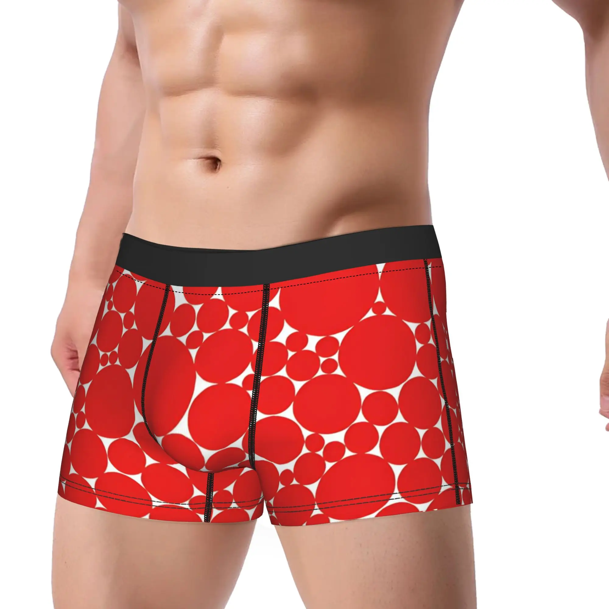Yayoi Kusama Red Dots Underwear  Men Underpants Pattern Breathable Boxer Shorts Hot Sale Boxer Brief Plus Size
