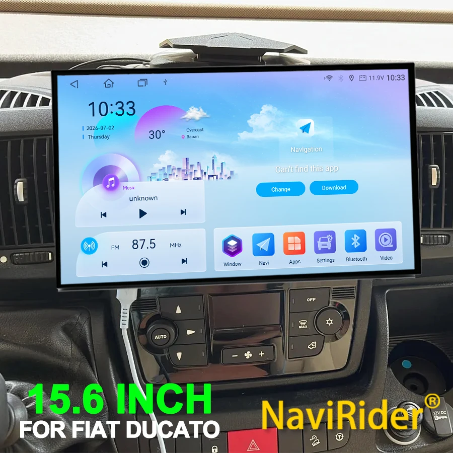 15,6-Zoll-Android-15-Carplay für Fiat Ducato, Peugeot Boxer, Citroen Jumper 2006-2022 Autoradio Multimedia-Videoplayer GPS-Navigation