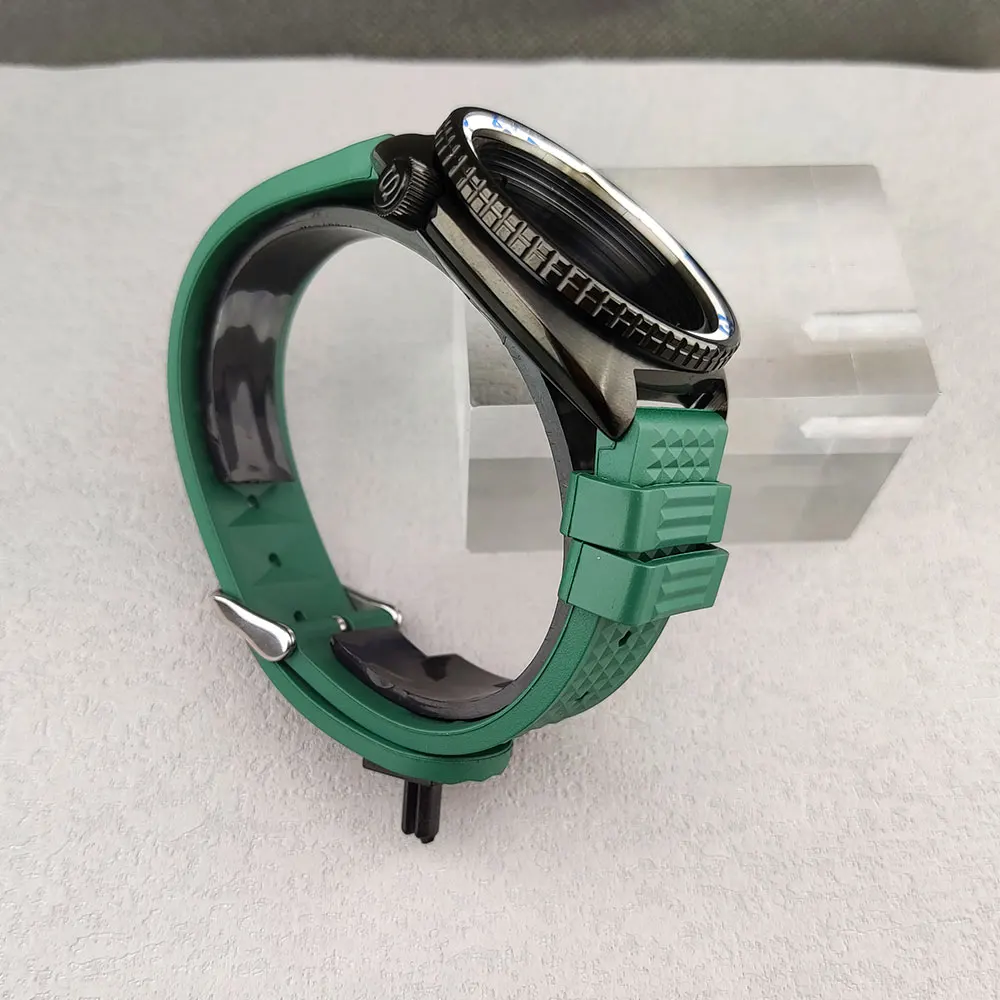 حزام ساعة مطاطي للرجال ، اكسسوارات ساعات ، ماركة فاخرة ، مطابقة ، أسود ، برتقالي ، جودة عالية ، 20 مللي متر ، 22 مللي متر