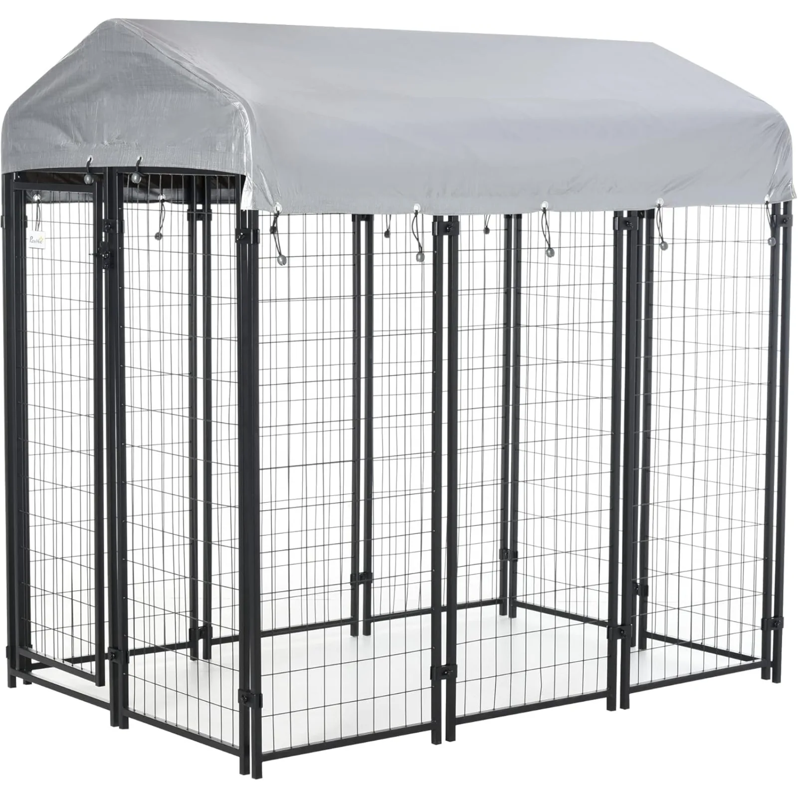 US 6' x 4' x 6' Dog Playpen Outdoor, Dog Kennel Dog Exercise Pen with Lockable Door, Water-Resistant Canopy,