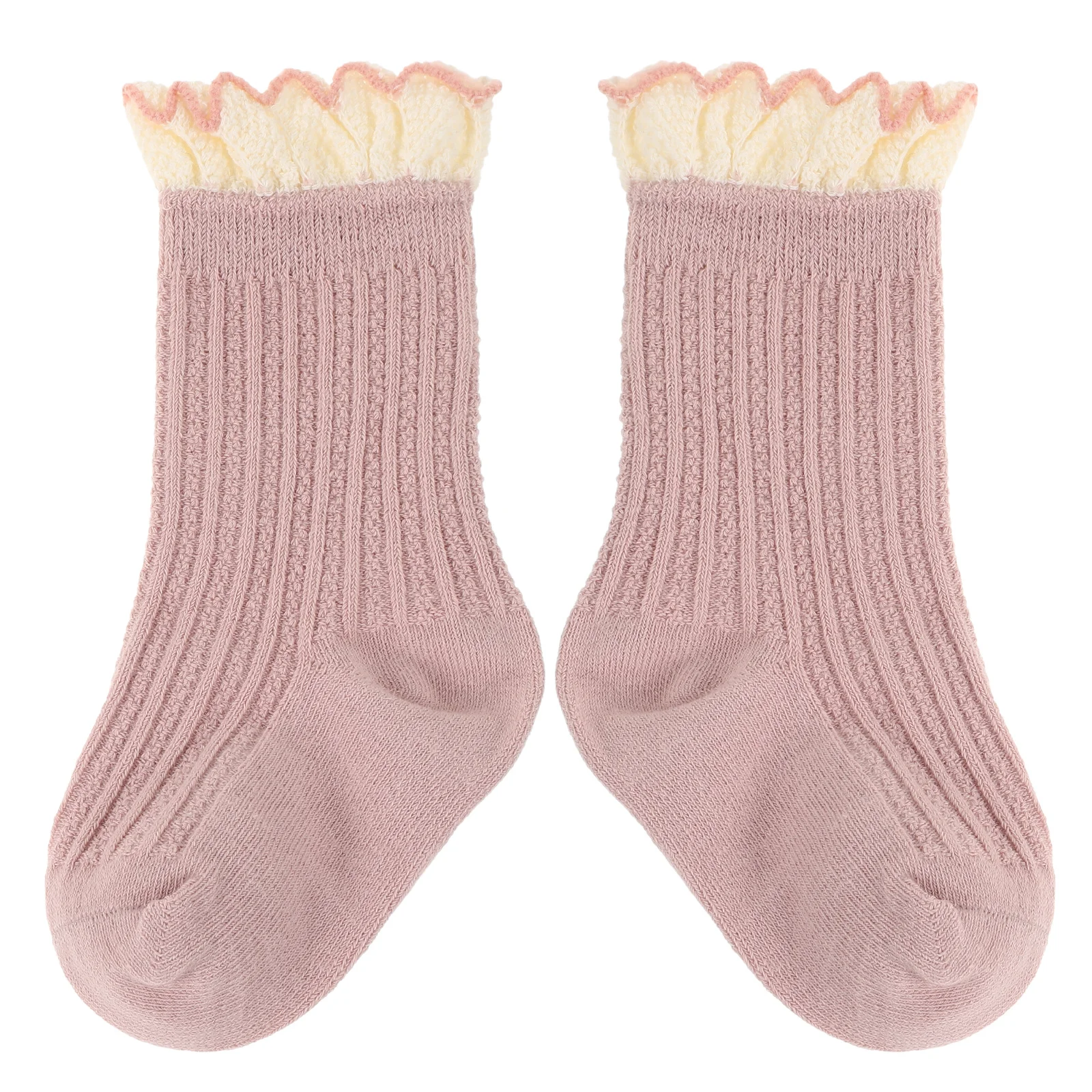 

1Pair Princess Lace Baby Socks Soft Combed Cotton Breathable Toddler Socks Comfortable for Girls Boys Suitable Indoor Outdoor