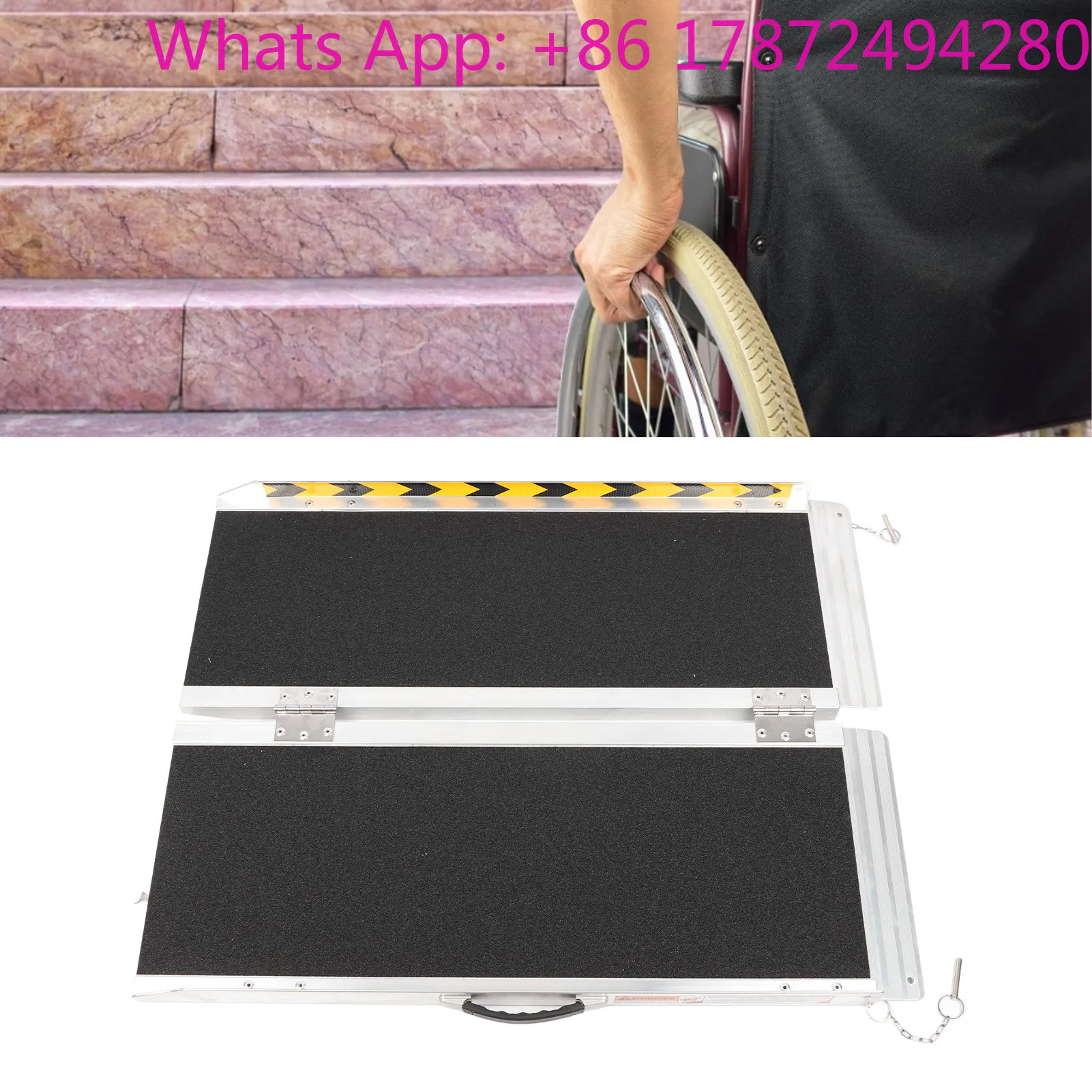 Alloy Folding Ramp Portable Non Slip Ramp with Handle