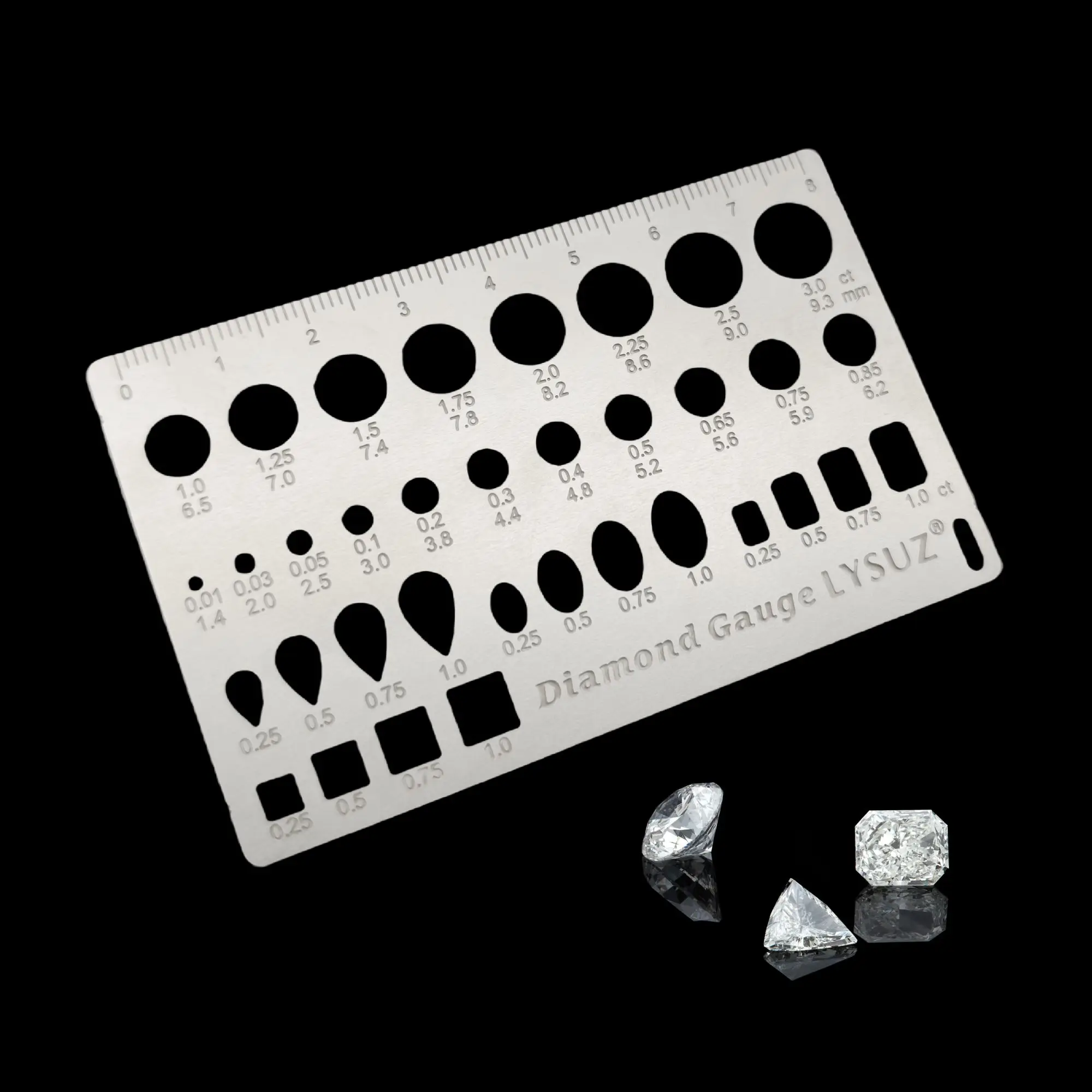 LYSUZ Diamond Gauge Stainless Steel Measure Special Shaped Diamond Gemstone Jewelry High Quality Caliper Estimating Weight