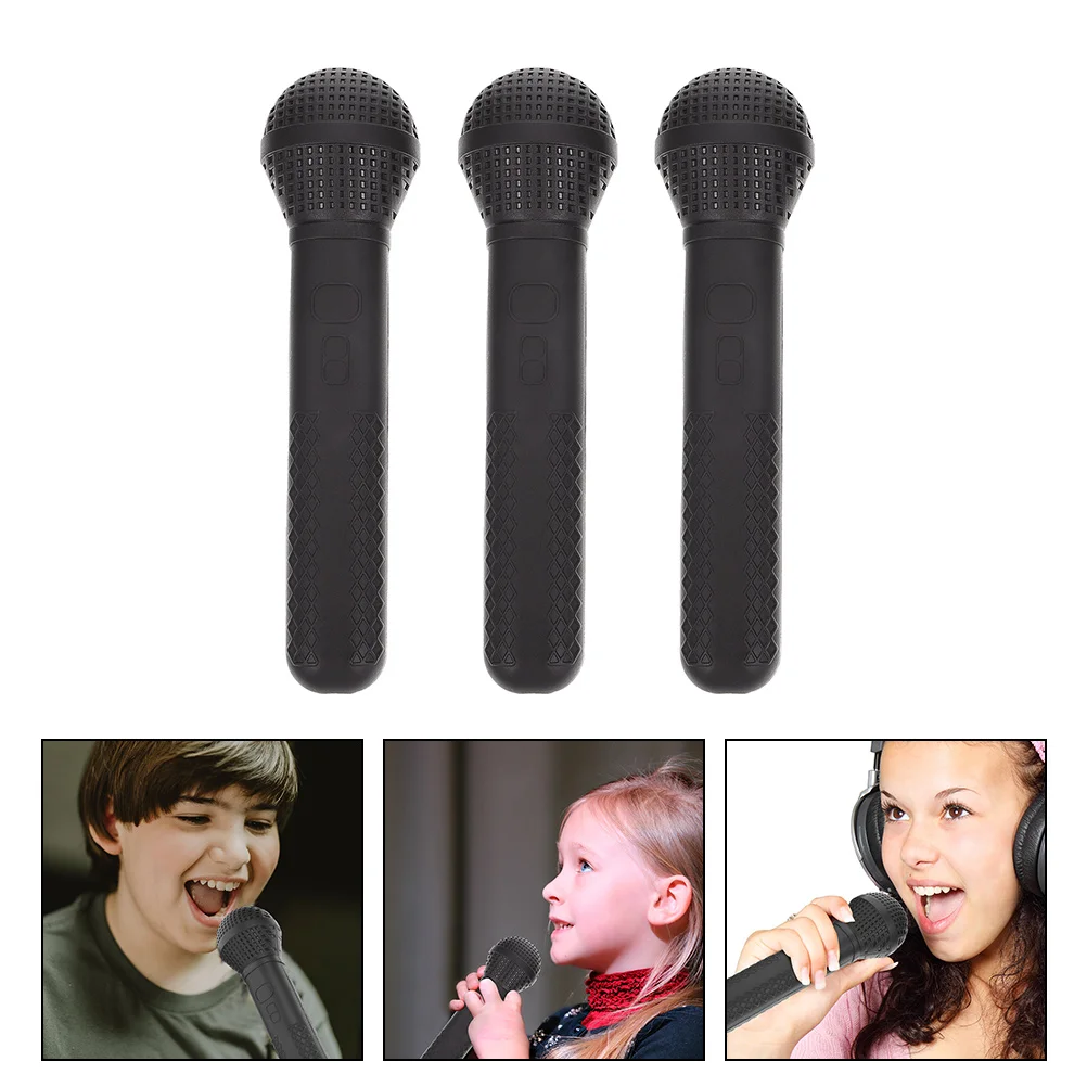 

3 Pcs Simulation Microphone Toy Microphones Toys Pretend Play Mics Puzzle Party Props Abs Plastic Child Stage Educational