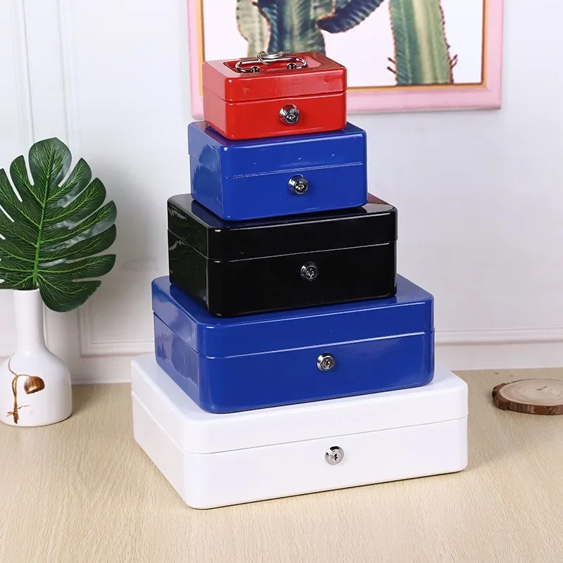 Home Storage Box Cash Box Lockable Security Money Safe Box with Lock Slot Metal Coin Bank Piggy Bank for Adult Children