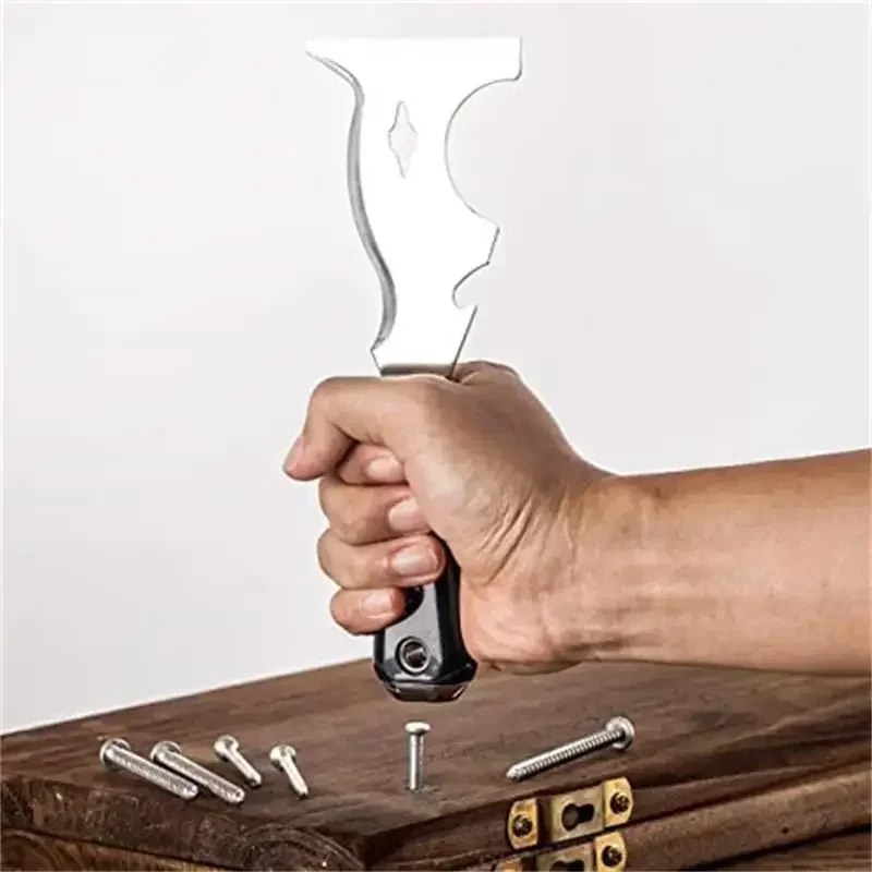Raschietto per mastice per vernice in acciaio inossidabile 9 in 1 Pala per pulizia calafataggio Strumento per rimozione mastice Coltello Pittore per raschietto per carta da parati in legno
