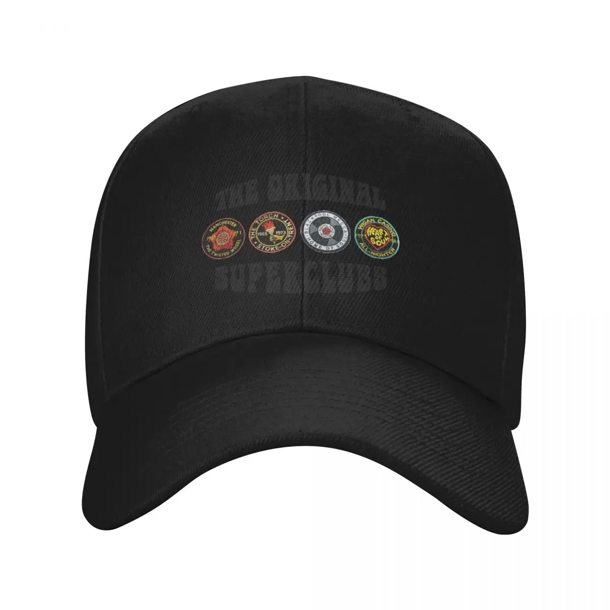 

The Original Northern Soul Superclubs design by Pipberry Baseball Cap fun hats Streetwear Male Women's