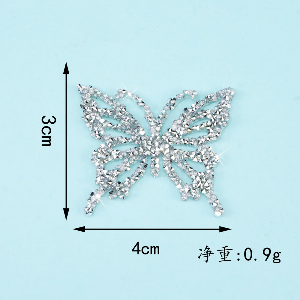 New Cartoon Shiny Bow Butterfly Iron On Crystal Sparkling Rhinestone Beads Patches Diy Appliques Back Glue Stickers For Shoes