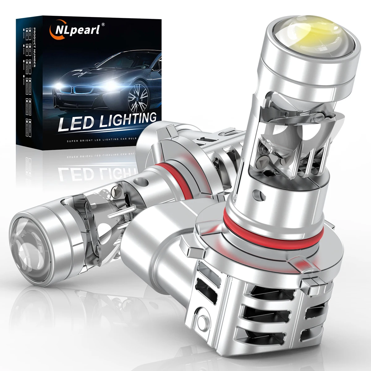 

NLpearl 2X 100W 9005 HB3 Bi Mini LED Projector Lens Car Bulb 30000LM Canbus 6500K Super Bright LHD Car Lamp With Turbo Fan 12V