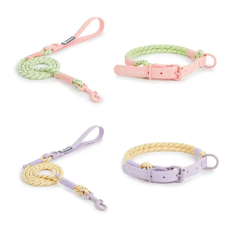 

Pet Supplies Dog Collar For Small and Medium Dog Walking Sugar Color Series Cute style PVC Webbing Collar Leashes Set 2026 New