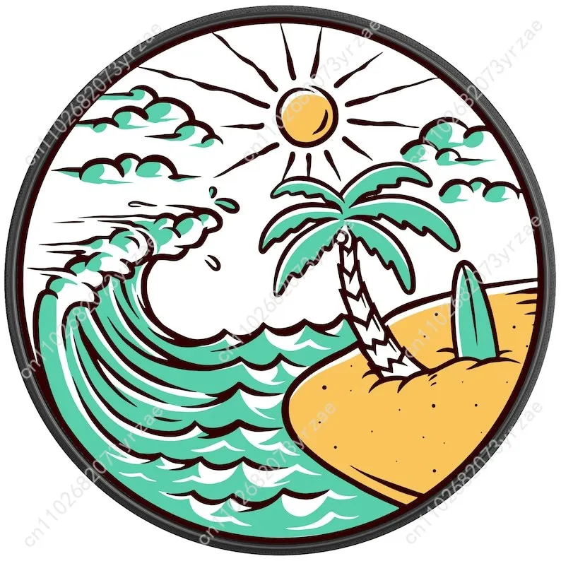 

Beach Waves Various Models Spare Car Tire Cover Sand Dust Prevention Protect Wind Rain Tire Cover Sturdy Durable Tire Covers