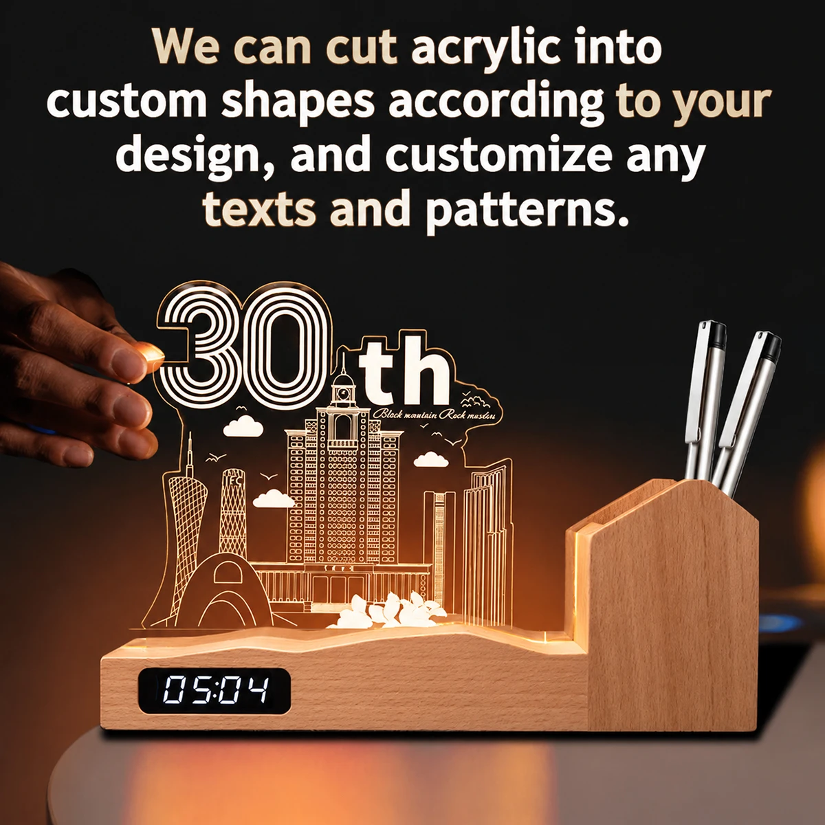 Customizable Corporate Anniversary Gifts Pen Holder Office Desk Trophy School Anniversary Souvenir Personalized Present