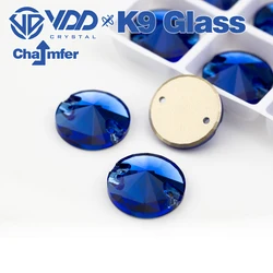 VDD Rivoli S118 Sapphire Top Quality K9 Glass Sew On Rhinestones Sewing Crystals Stones For Clothes Crafts Arts Wedding Dress