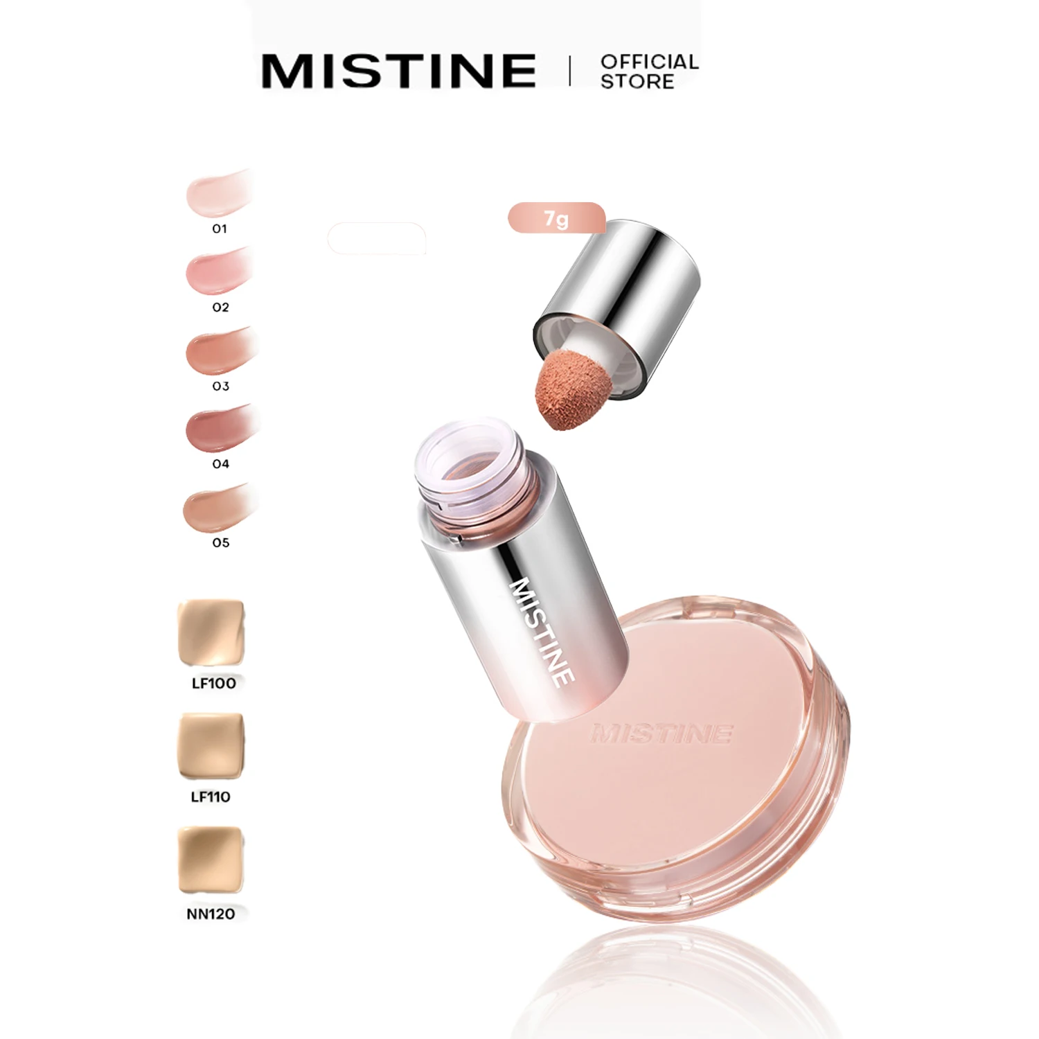 

Mistine Foundation Air Cushion with Natural Dewy Finish 13g Makeup Liquid Blush Translucent Natural Blending 7g