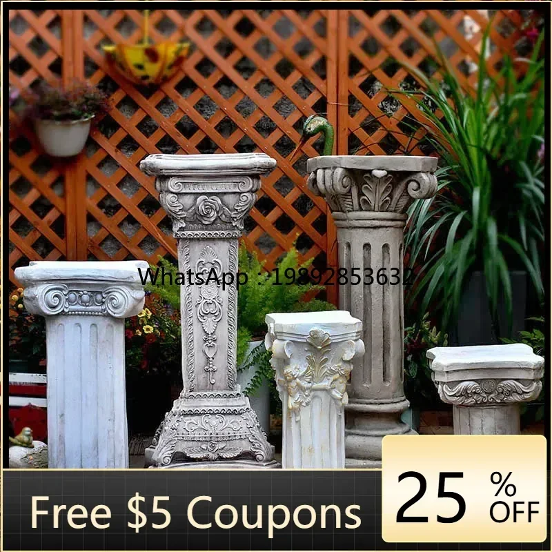 

1 Roman column Garden decoration Garden ornament Flower pot base Angel figure Sculpture Landscape decoration