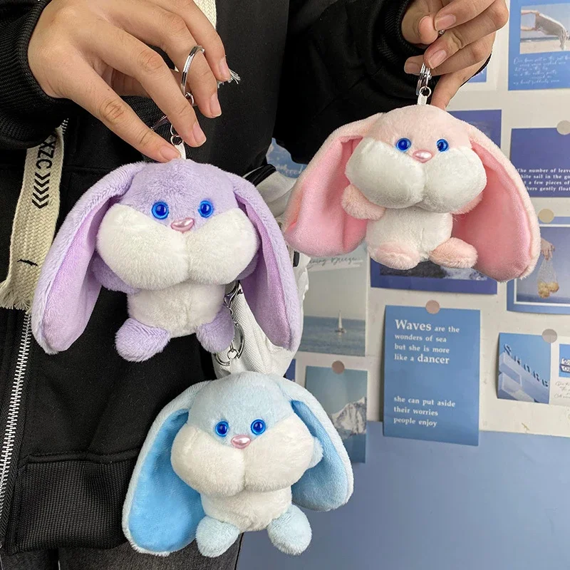

Креативный кролик с голубыми глазами, милые животные, мягкие плюшевые игрушки, хобби, милая школьная сумка, детский подарок на день рождения