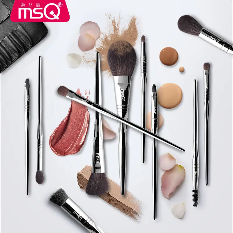 MSQ/ MSQ 11-piece Makeup Brush Set, A Complete Set Of Professional Animal Hair Brush And Eyeshadow Brush Tools