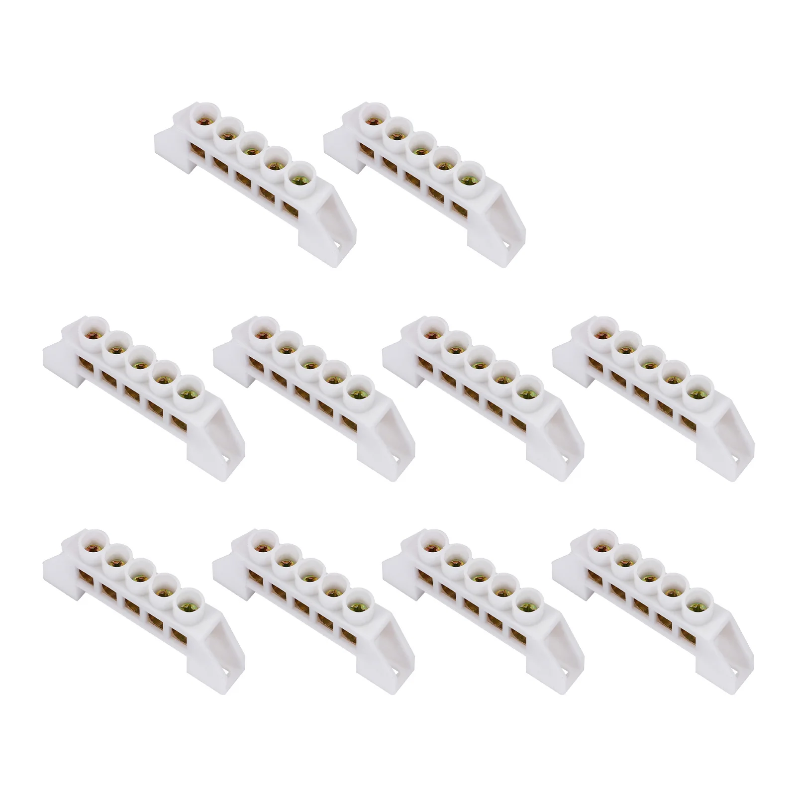 

10pcs Bridge Type Terminal Block Brass Connectors High Strength For Distribution Box Cabinet Outdoor Use Terminal Block Set
