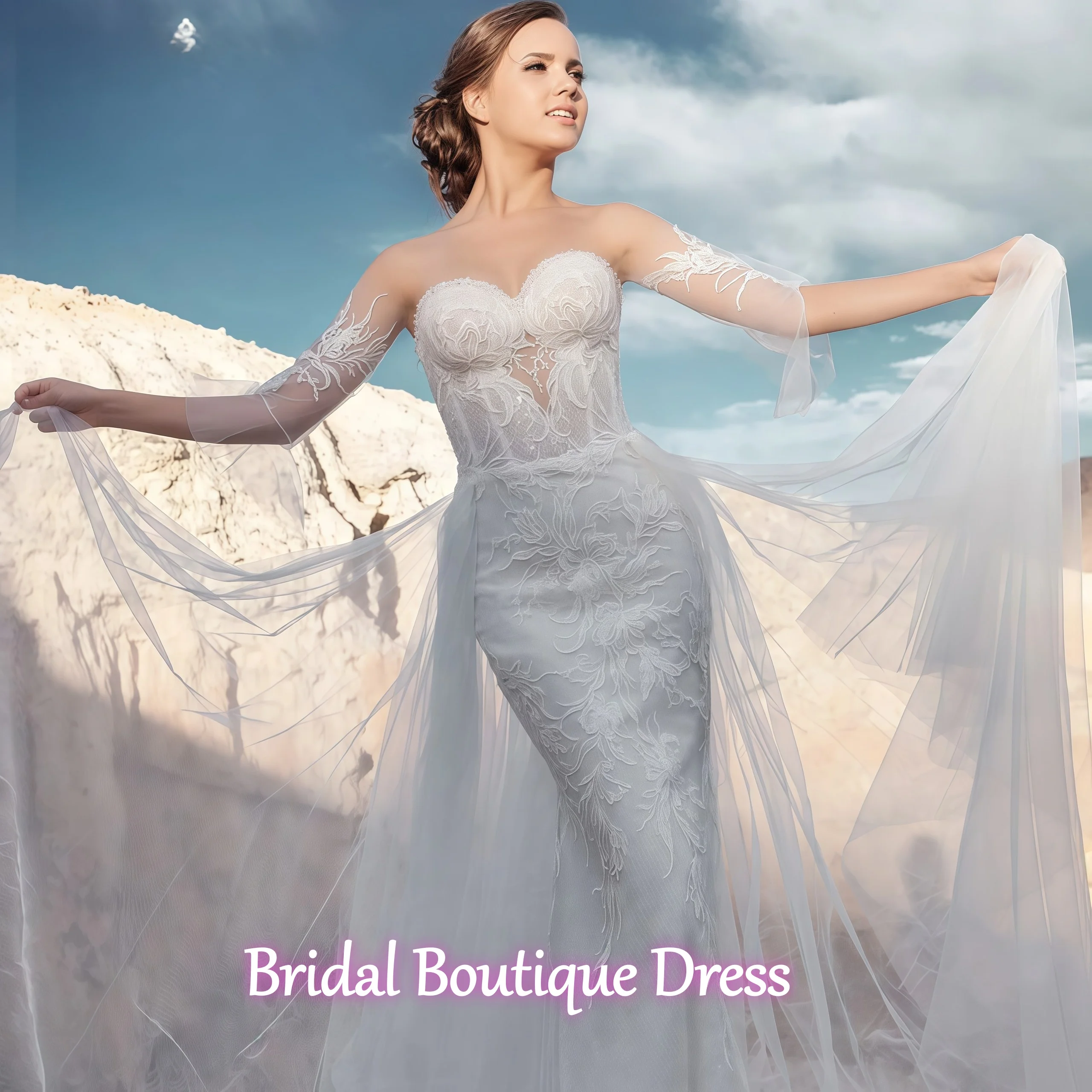 Customized Exquisite Detachable 2 In 1 Wedding Dresses Sexy Sweetheart Button Lace Appliques Court Train Wedding Gowns Vestido