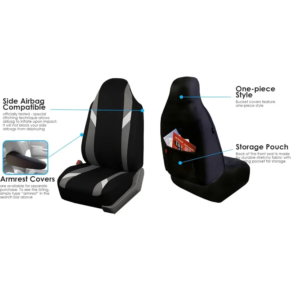 أغطية مقاعد السيارة الحديثة ذات 8 مقاعد، وسادة هوائية متوافقة، مصممة للسيارات والشاحنات وسيارات الدفع الرباعي