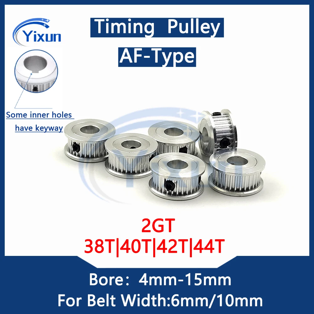 

2GT G2M 38 40 42 44 Teeth Timing Pulley Bore 4/5/6/6.35/7/8/10/12/12.7/14/15mm Fit Belt Width 6/10mm GT2 Synchronous Belt Pulley