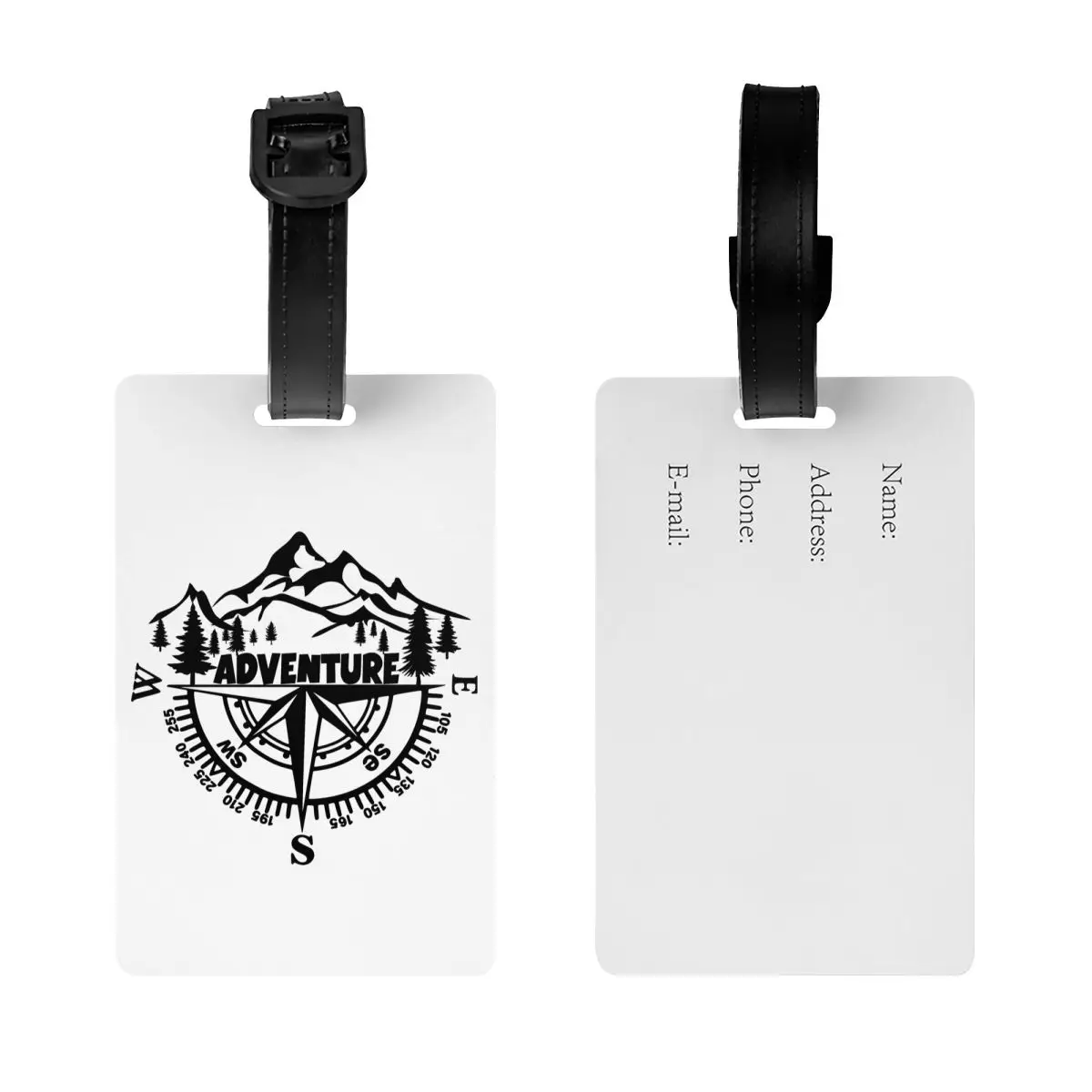 Custom NavigateMountain Adventure Compass Luggage Tag Privacy Protection Baggage Tags Travel Bag Labels Suitcase