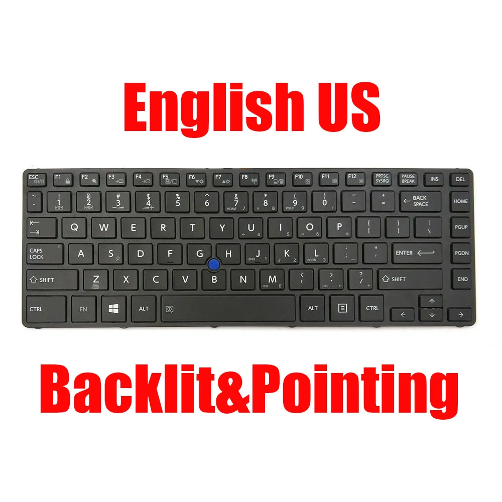 English US Laptop Keyboard For Toshiba For Portege A30-C A30T-CA30-D A30T-D R30-C R30-B Black With Backlit New