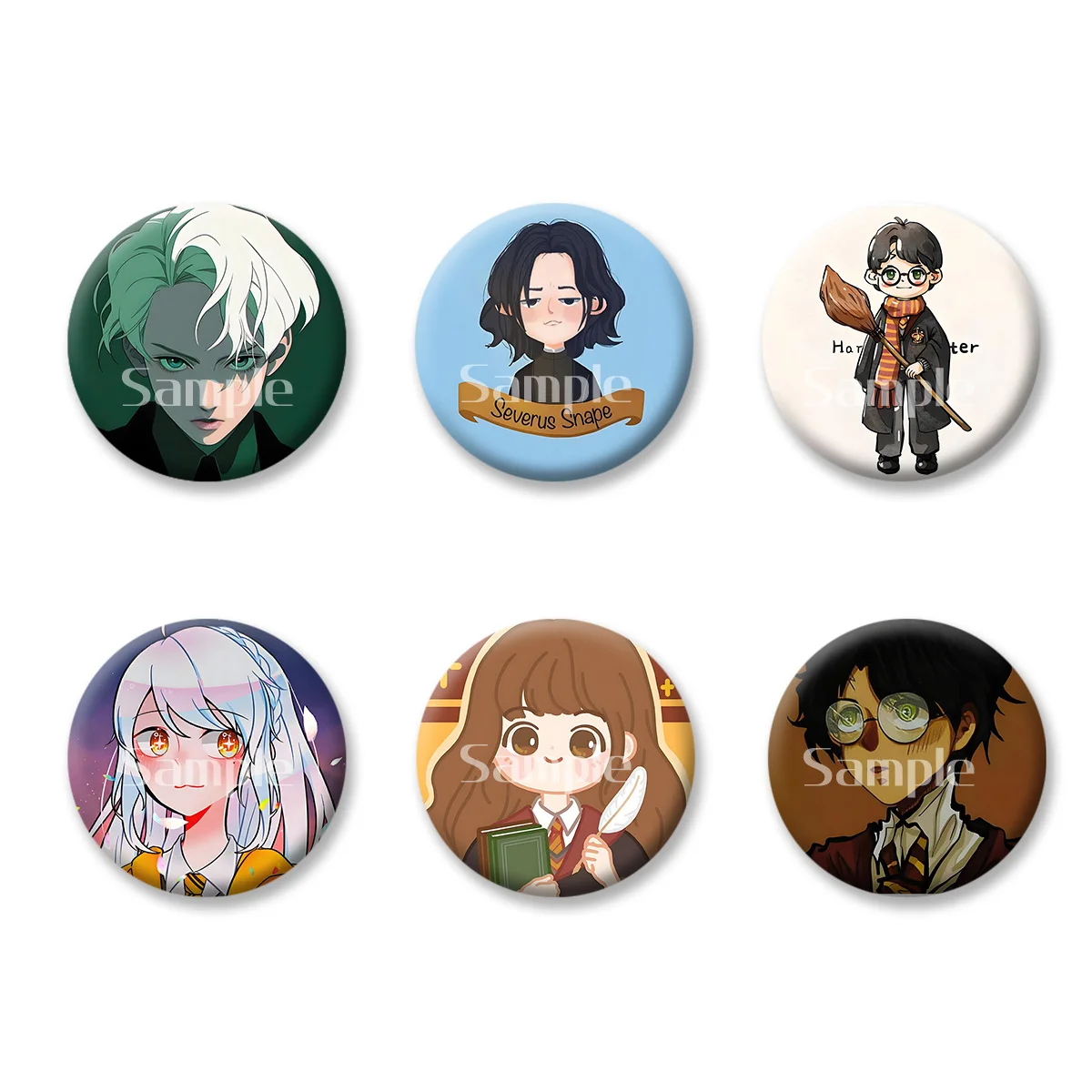 

Flash Badge Cards Harry Potter Anime Cartoon Souvenir Girl Keychains Convenient Makeup Mirror Fridge Magnet ACG Accessories