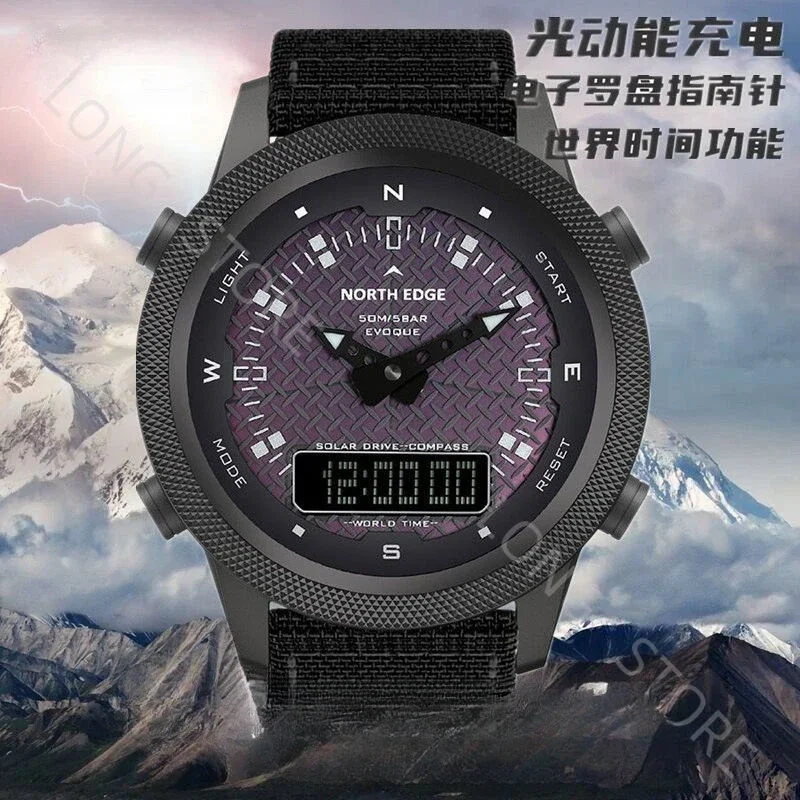 Photodynamic Solar Charging Mechanical Compass Watch Outdoor Waterproof Luminous Domestic Mountaineering Pilot Male