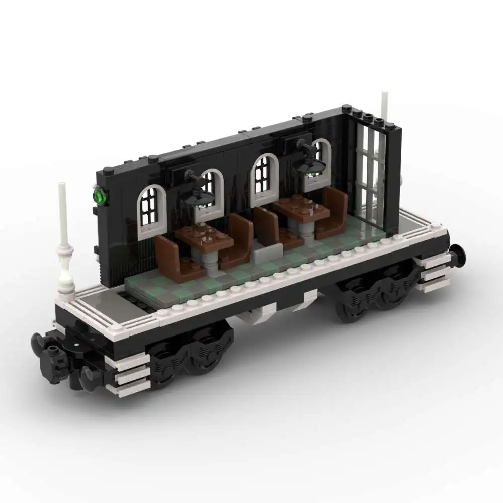 MOC Creative Building Block Model Ornament Halloween Train Carriage Terror Atmosphere Theme DIY Bricks Toys for Children