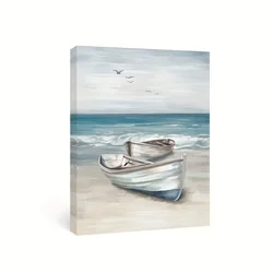 1pc No Framed Ocean Wall Art Sea Canvas Paintings Beach Picture Boat Artwork Framed Prints Seaside Home Decor Ready To Hang For