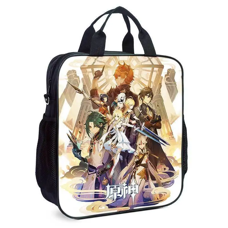 Genshin Impact Hu Tao Zhongli For Primary And Secondary School Students, Unisex Handbag, Children's Tutoring Crossbody Bag, Ani