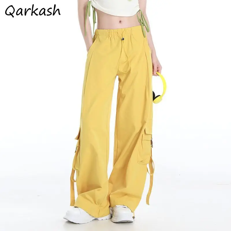 

Cargo Pants Women Safari Style Fashion Leisure Simple All-match Straight High Waist Female Streetwear Loose Youth Students Chic