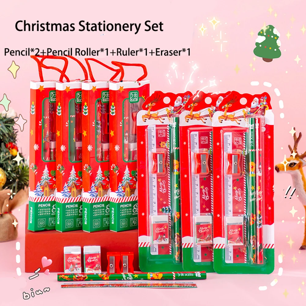 

5pcs/set Cartoon Christmas Pencil Set Kids Writing Drawing Pencil Cute Gift Stationery School Supplies