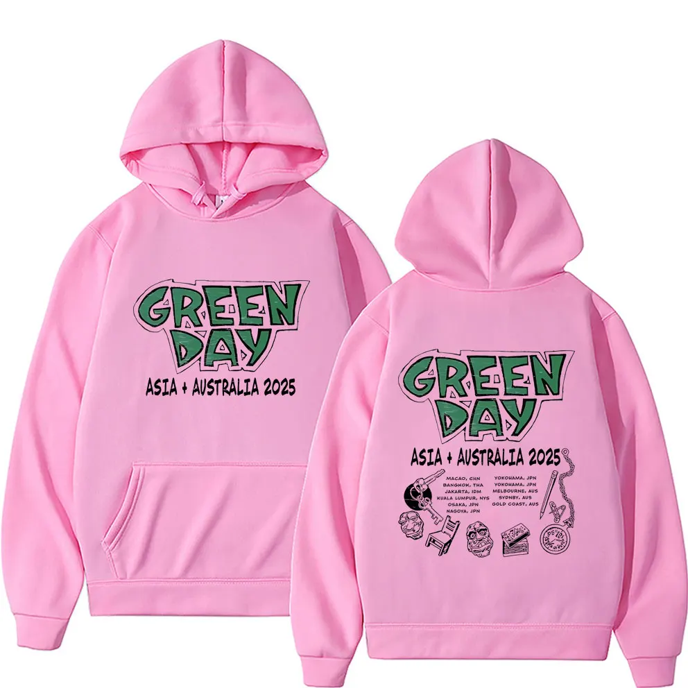 Limited Punk Band Green Day Asia Australia 2025 Hoodie Men Clothing Fashion Gothic Rock Oversized Hoodies Male Vintage Hoodies