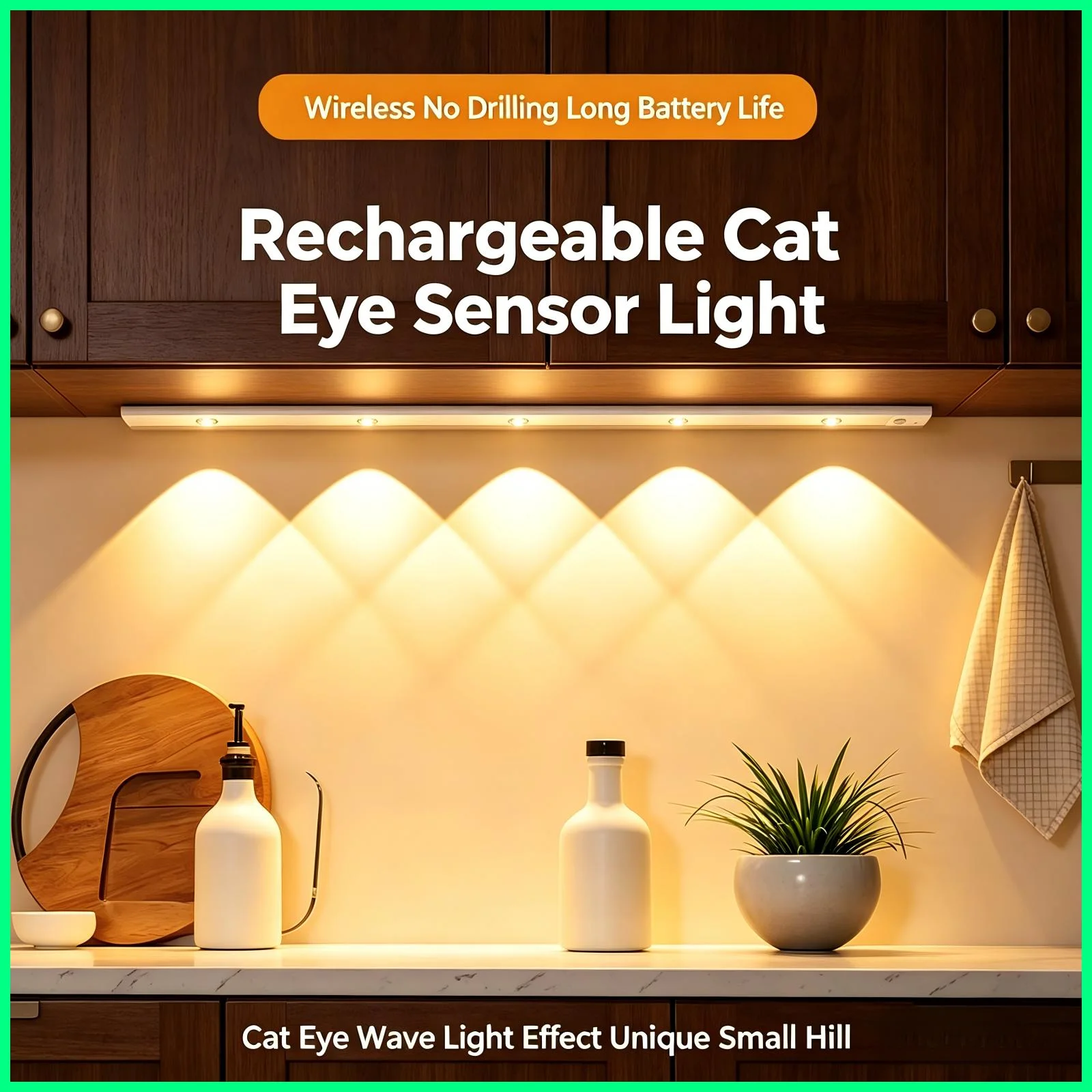 Night Light LED Cabinet Light USB Rechargeable Motion Sensor LED Light for Kitchen Wardrobe Cabinet Lighting 20CM/30CM/40CM/50CM